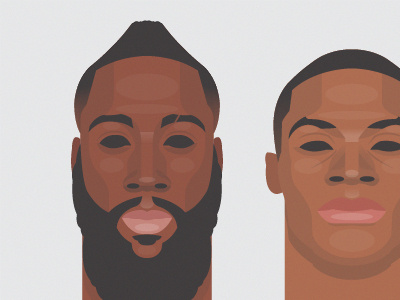 Harden + Westbrook (WIP) basketball design illustration nba vector