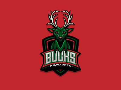 NBA logos redesign - Milwaukee Bucks basketball branding bucks design illustration logo milwaukee nba sport