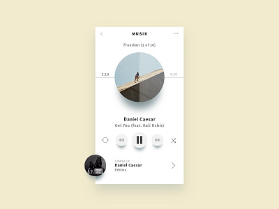 #009 - Music Player app dailyui design interface minimal music player ui user