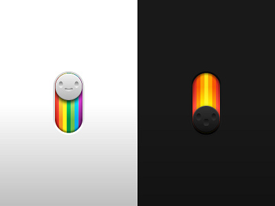 #015 On/Off Button button cute dailyui design off on rainbow realistic ui ux