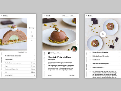 #040 Recipe app dailyui design dessert food layout minimal recipe ui ux