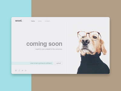 #048 Coming Soon coming dailyui design dog homepage layout minimal pet soon ui ux web