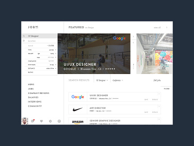 #050 Job Listing dailyui database design google homepage job listing search ui ux web