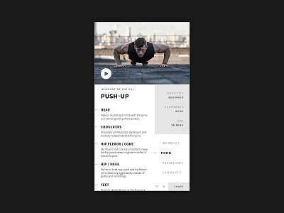 #062 Workout of the Day app dailyui design exercise feature gym tutorial ui ux workout