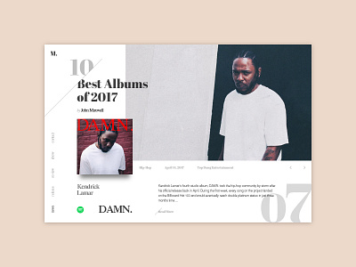 #063 Best of 2017 article blog dailyui design kendrick music rap stream ui ux web