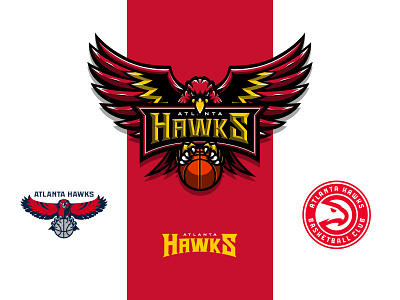 NBA logos redesign - Atlanta Hawks Extra 04 atl atlanta basketball brand hawks logo nba sport sports