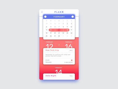 #080 Date Picker app calendar dailyui date design event gradient schedule ui ux