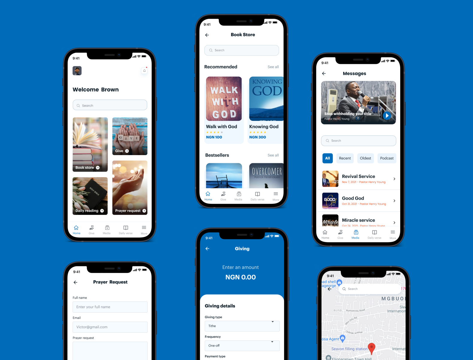 Church app by Bisola Oyekan on Dribbble