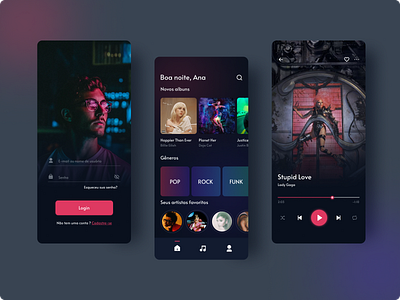 Music player app app design mobile music player ui