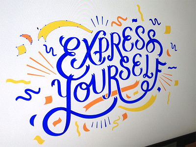 Express Yourself Poster cursive drawn hand drawn lettering logo poster process script type typography