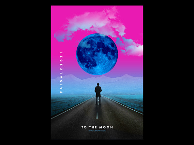 To the Moon collage art design illustration poster poster art poster artwork poster design surreal art surrealism typography