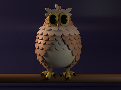 Owl 3d 3d art arnold bird owl