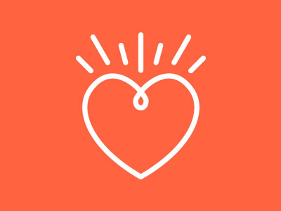 Sacré-Coeur heart illustration light logo orange