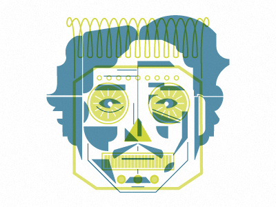 dehumanizing vincent gallo blue green illustration robot vector vincent