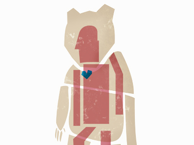 dehumanizing men II bear brown illustration men pink