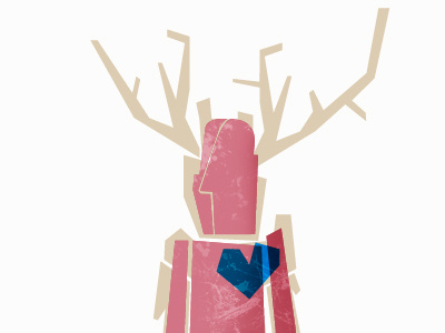 dehumanizing men III brown illustration men pink reindeer