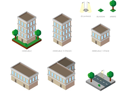 Isometrics Elements City design illustration illustrator isometric design