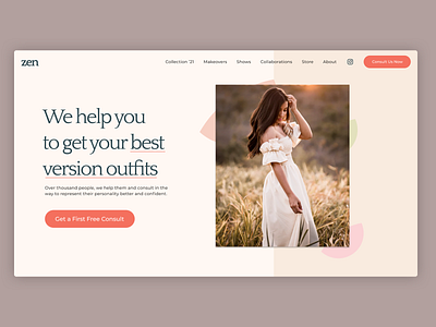 Quick Exploration of Webpage UI colors experiment fashion fashion design fashion illustration hero banner minimalist pastel pastel color ui uiux user experience user interface user interface design visual design web web design webdesign website