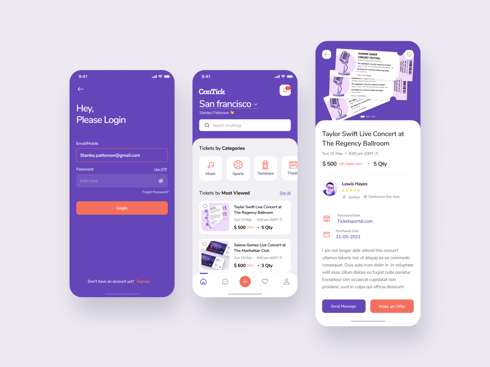 Resale ticket app concept 02 by Jinal Shah on Dribbble