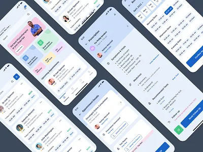HomeCare Mobile App booking slots colors design doctor booking experiment homecare app mobile app pastel colours ui uiux user experience user interface ux virtual consulation visual design