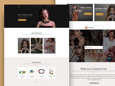 Ecommerce Webpage-unused ecommerce fashion homepage jewellery ornaments shopping uiux user interface webpage