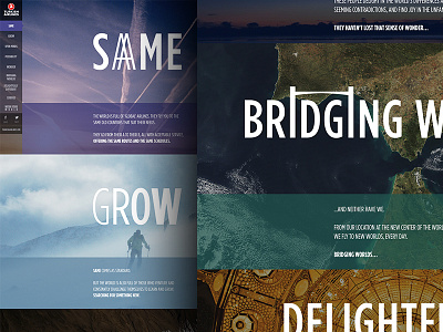 Widen Your World airlines color layout parallax scroll side menu typography ui ux website