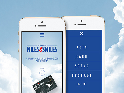Miles&Smiles Menu design interface iphone menu mobile responsive typography ui web design