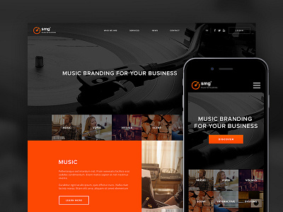 Smg branding icon logo design music service responsive ui ux web design