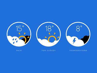 Weather Icons app flat icon iconset illustration ios simple weather icons