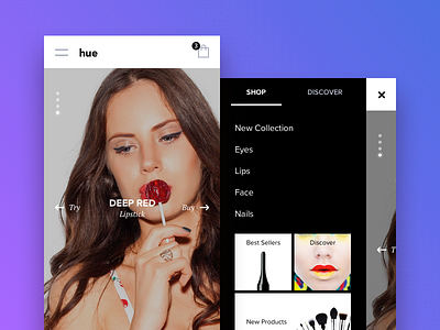 Hue Concept App Design app concept cosmetics ecommerce ios ios app minimal mobile ui