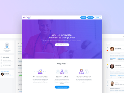 Pivot Health Website Design career design jobs layout profile search ui ux website
