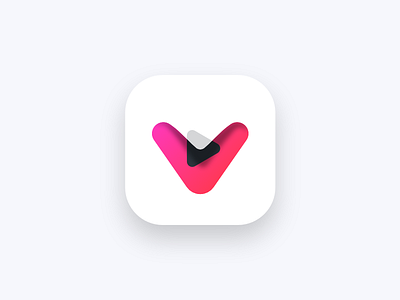 V Letter Exploration branding icon play v letter video