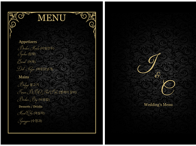 Wedding Event Menu menu