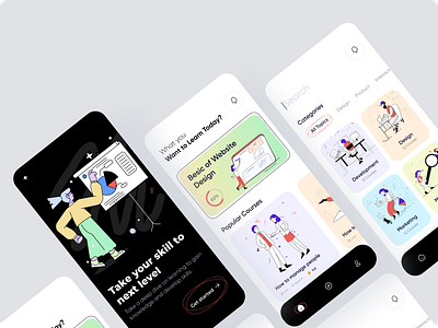 E-Learning Mobile App class course app e learning education education app edutech elearning ios learn app learning app mobile app online course online learning ui ux