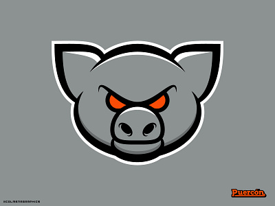 Puercon adobe illustrator branding design icon illustration logo pig piggy puerco softball sports sports logo vector