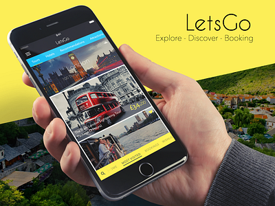 Travel iOS Application, Hotel Booking iOS Application landing screen travel ios application