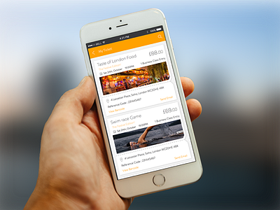 Tickets Screen - Even Application event booking events ios application iphone apps mobile application ticket booking