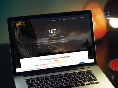 Arnym Thermal Technologies one page simple website single page technologies thermal power website template