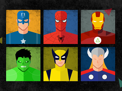 Marvel Superheroes Vector design for user profiles posters