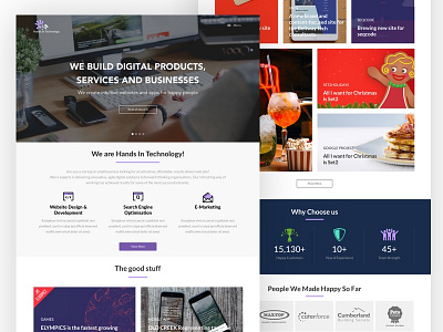 hands in technology website - Landing page