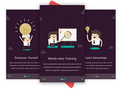 Onboarding screens