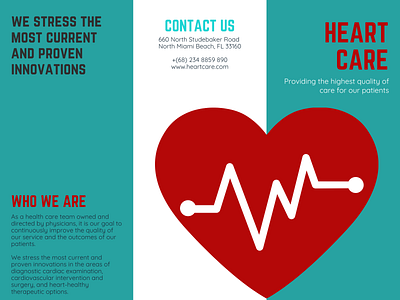 Turquoise Heart Vector Medical Brochure branding brochure design design