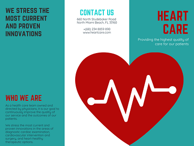 Turquoise Heart Vector Medical Brochure