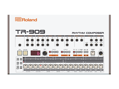 TR-909 illustration replication roland tr909 vector