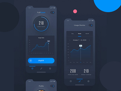 Puff count Mobile app design