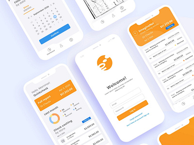 Mobile app UI design for financial reporting app