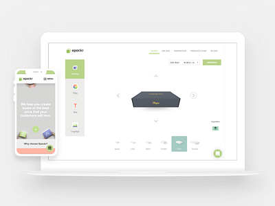 Epack, custom packaging service angular box colourful mobile packaging responsive saas ui ux web app