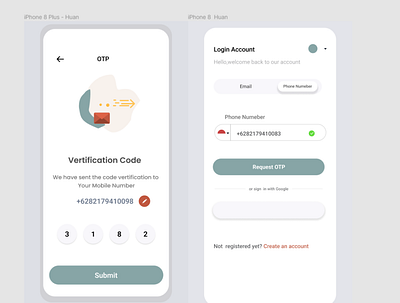 Registration and Login page in App app design ui