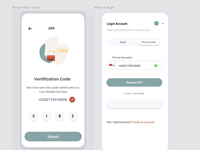 Registration and Login page in App