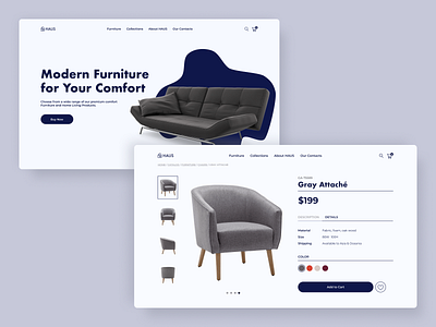 Furniture Website - Home Page & Product Page Designs